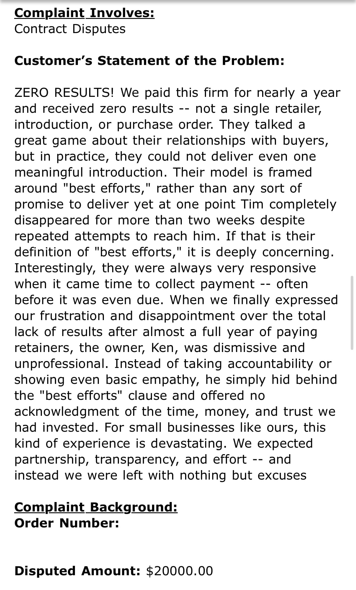 BBB review, Nick Benavides.